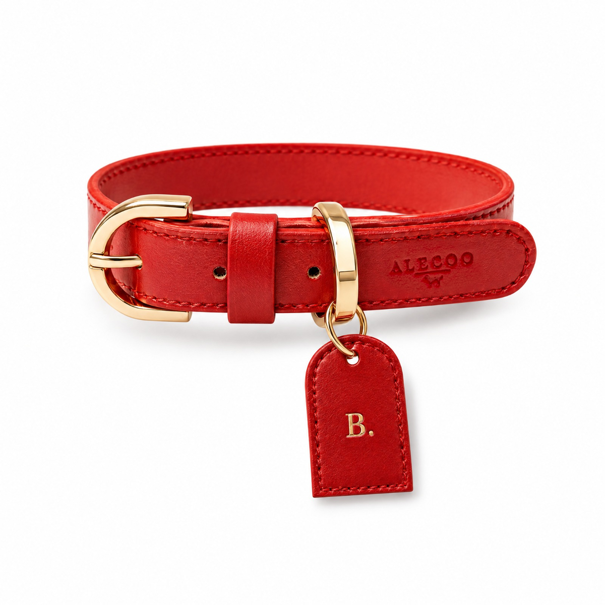 Buchstaben Tag Classy red von ALECOO am Hundehalsband Classy red