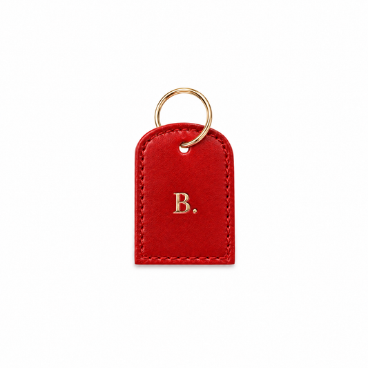 Buchstaben Tag Classy red von ALECOO, Buchstabe in Goldfolie, goldener Ring