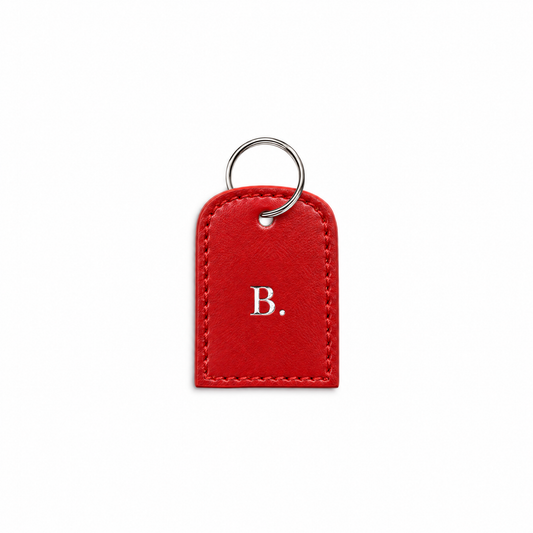 Buchstaben Tag Classy red von ALECOO, Buchstabe in Silberfolie, silberner Ring