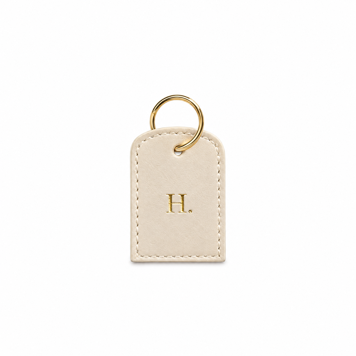 Buchstaben Tag Classy soft ivory von ALECOO, Buchstabe in Goldfolie, goldener Ring