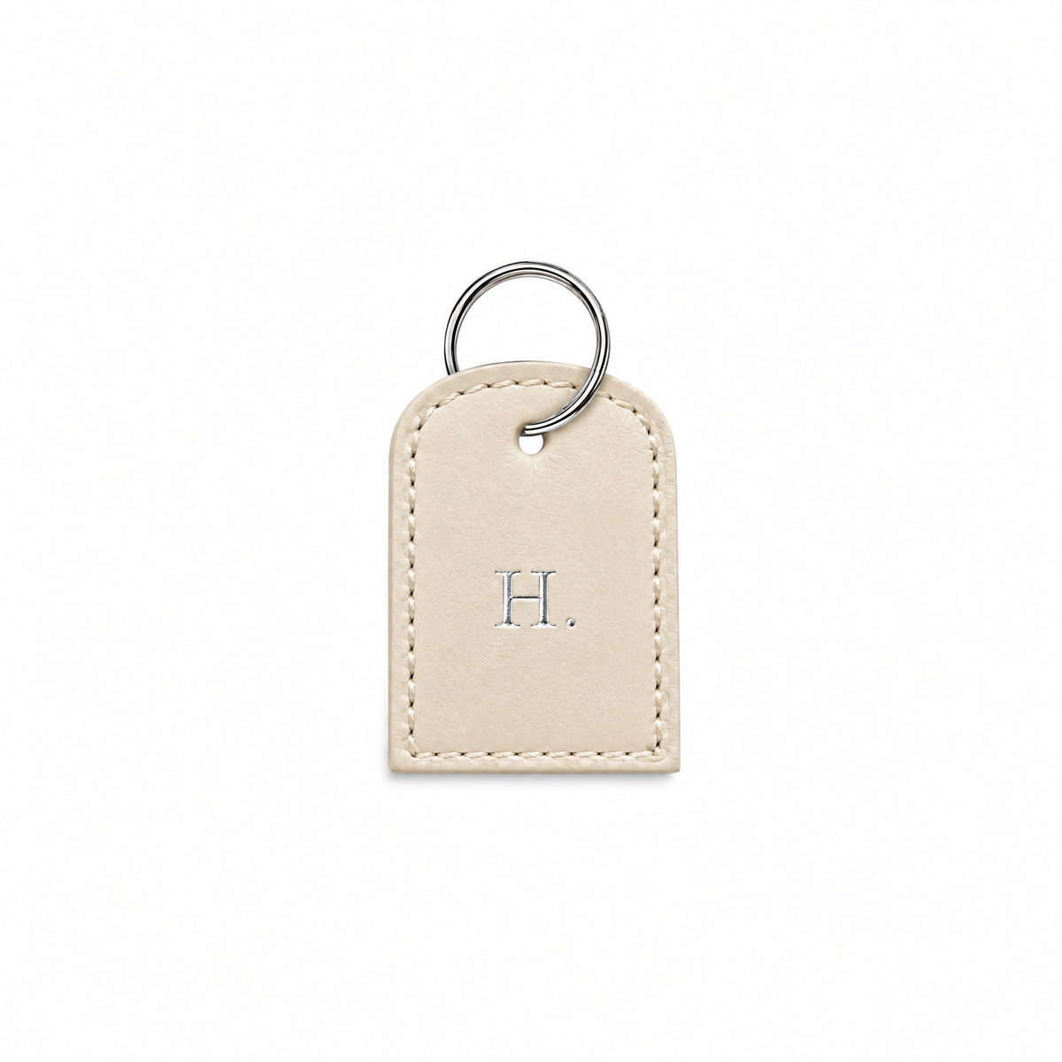 Buchstaben Tag Classy soft ivory von ALECOO, Buchstabe in Silberfolie, silberner Ring