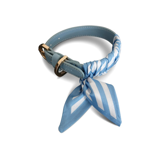 Hundehalsband Twilly Stripes - light blue