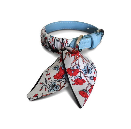 Hundehalsband Twilly Flower - Ice blue