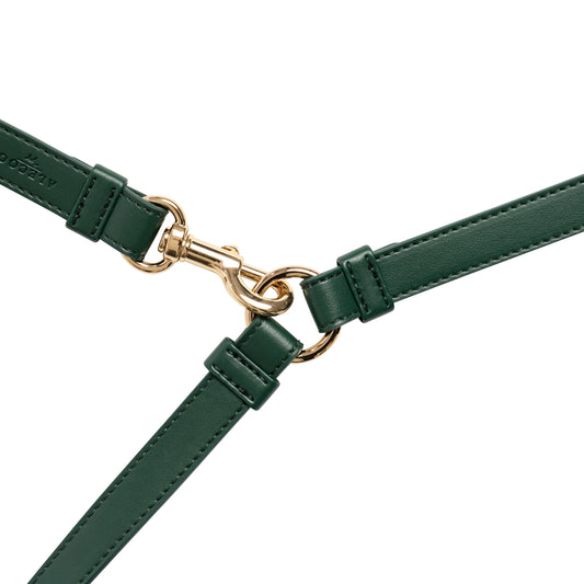 Hundeleine Classy dark green - gold