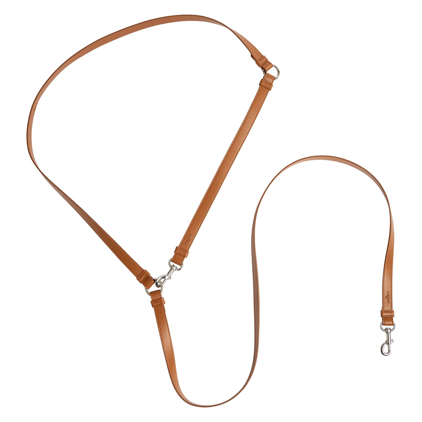 Dog leash Classy cognac - silver