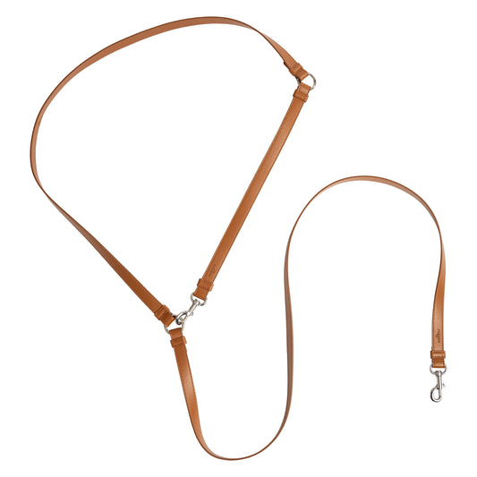 Dog leash Classy cognac - silver