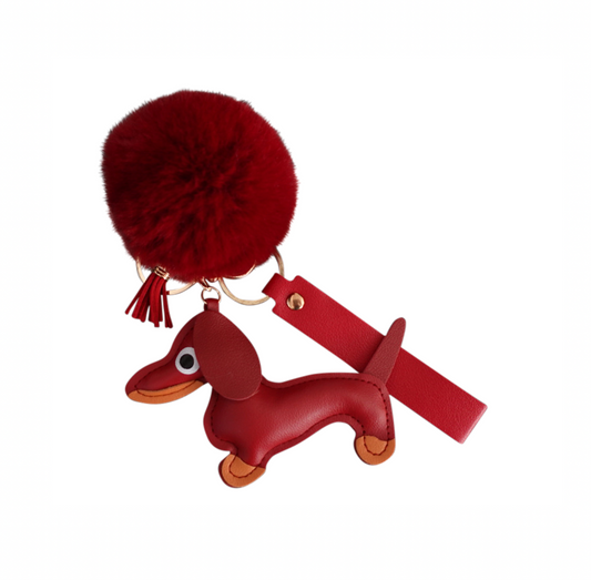 Dackel Schlüsselanhänger Franzl Flausch - Bordeaux