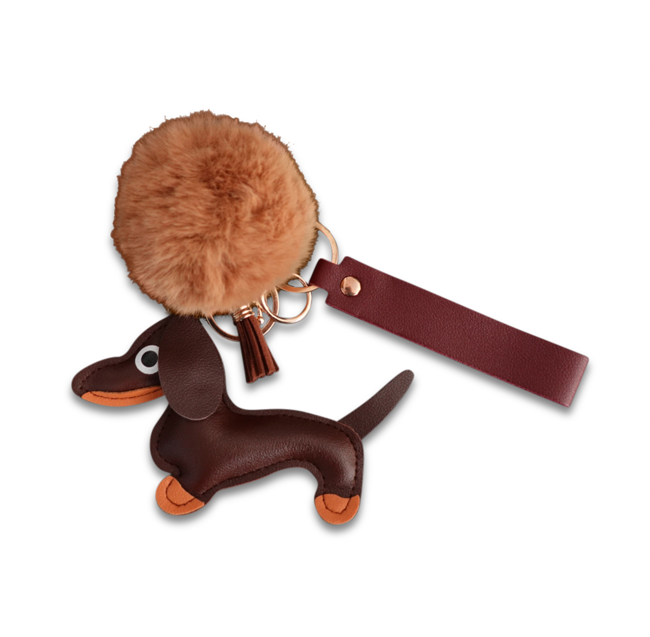 Dackel Schlüsselanhänger Franzl Flausch - braun