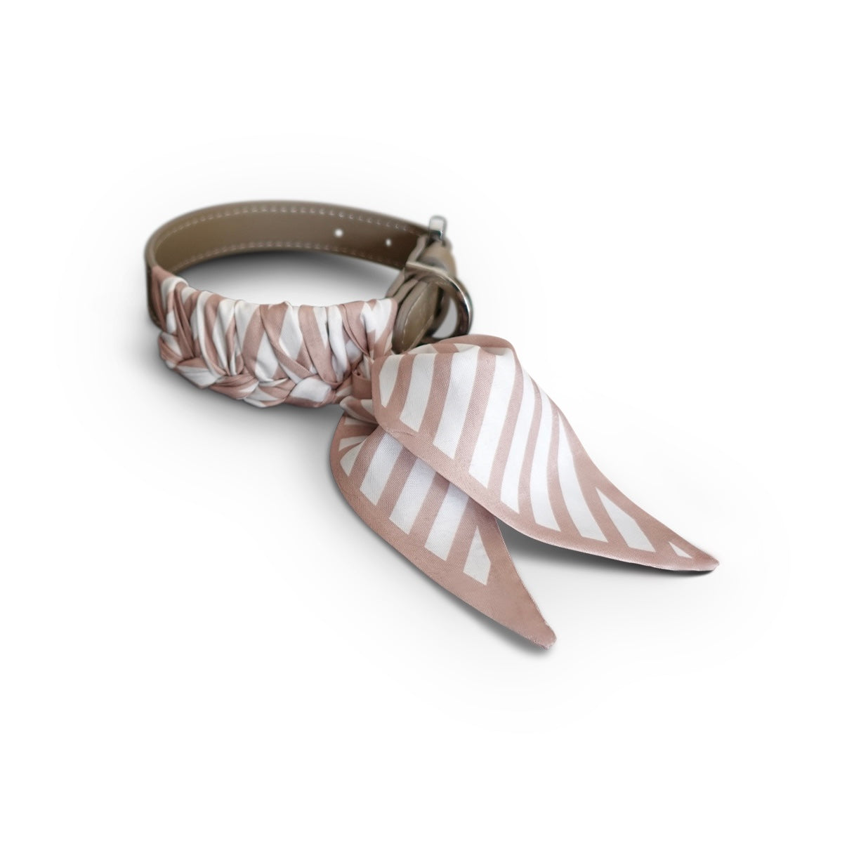 Dog collar Twilly Stripes - powder