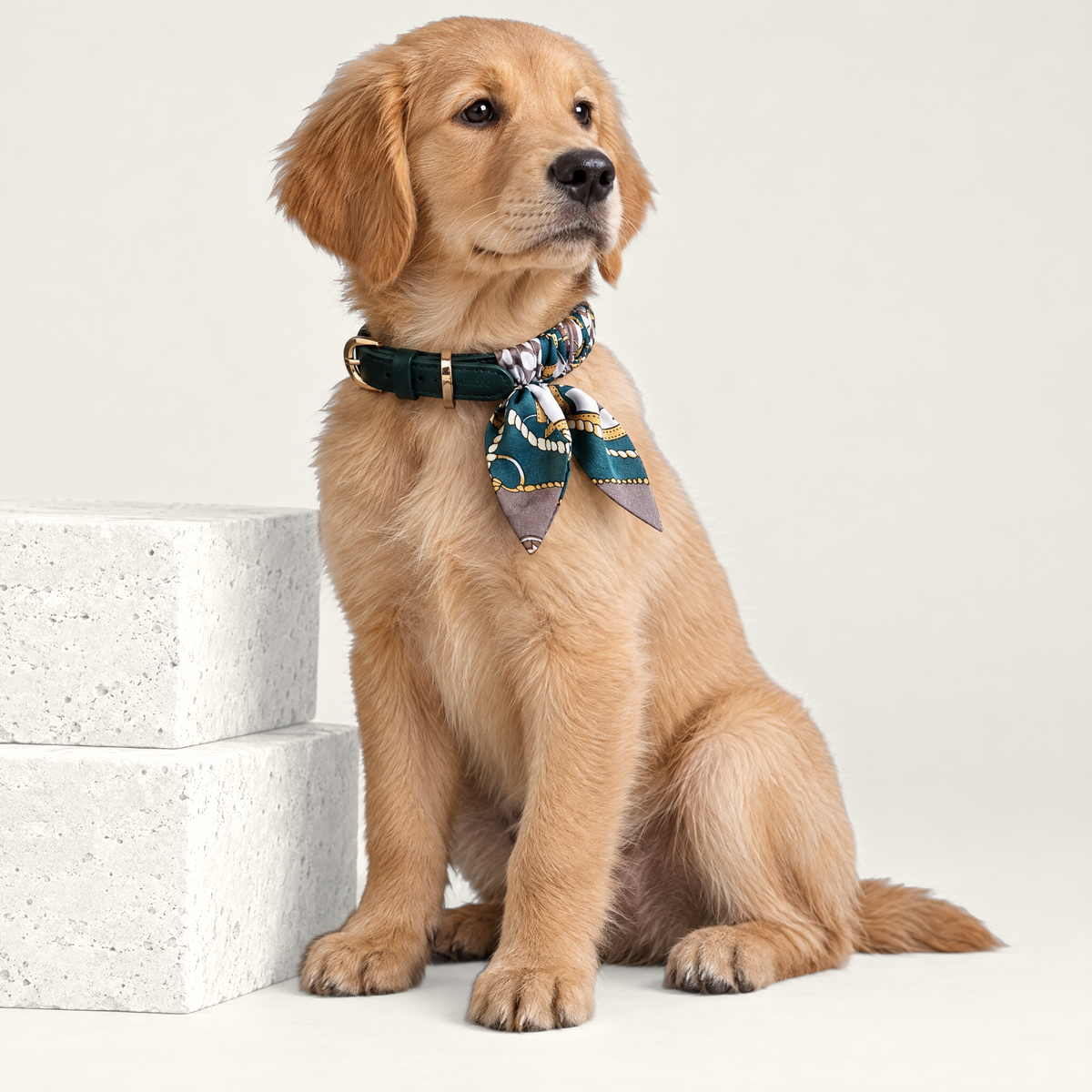 Twilly-Halsband Classy dunkelgrün am Hund