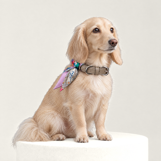 Twilly-Halsband Paris pink am Dackel