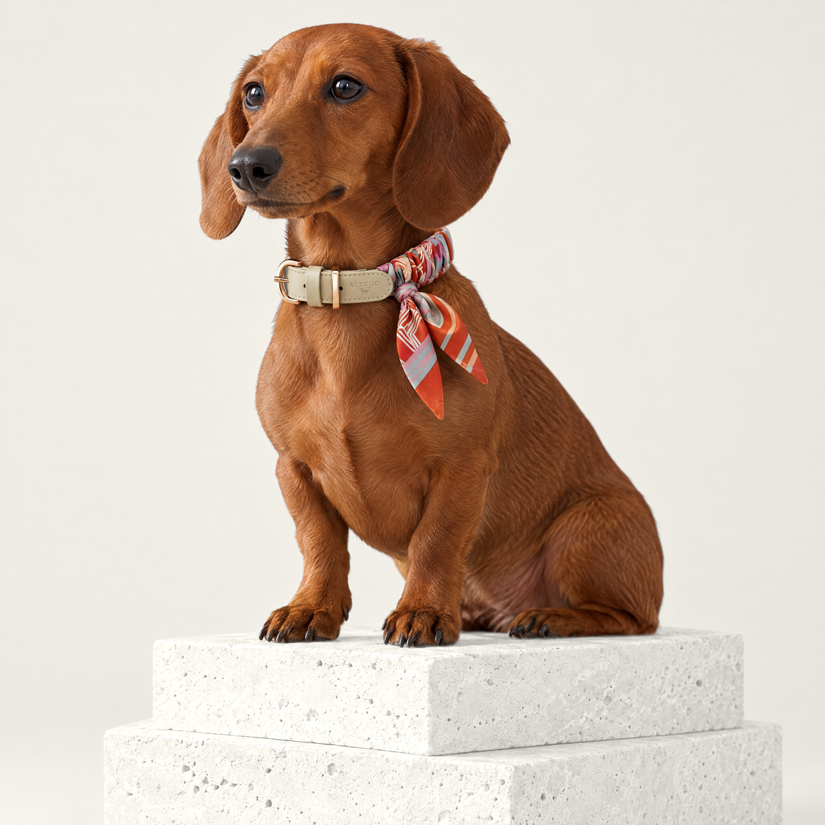 Twilly-Halsband Saint Germain rosé am Hund