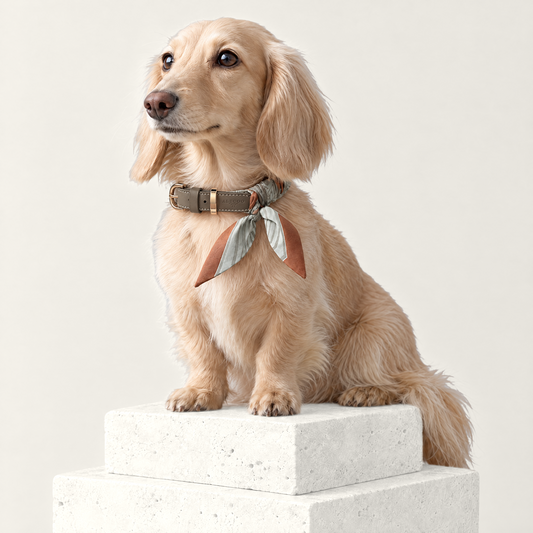 Hundehalsband Twilly Saint Germain - taupe von ALECOO am Dackel