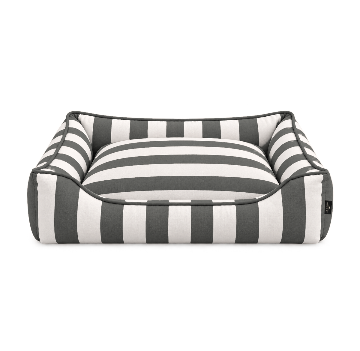 Dog bed Stripes dark grey by ALECOO, grey and white stripes