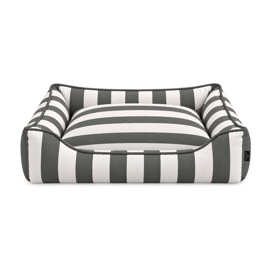 Dog bed Stripes dark grey by ALECOO, grey and white stripes