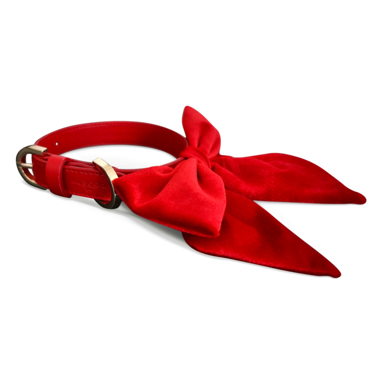 Hundehalsband velvet Bow - red