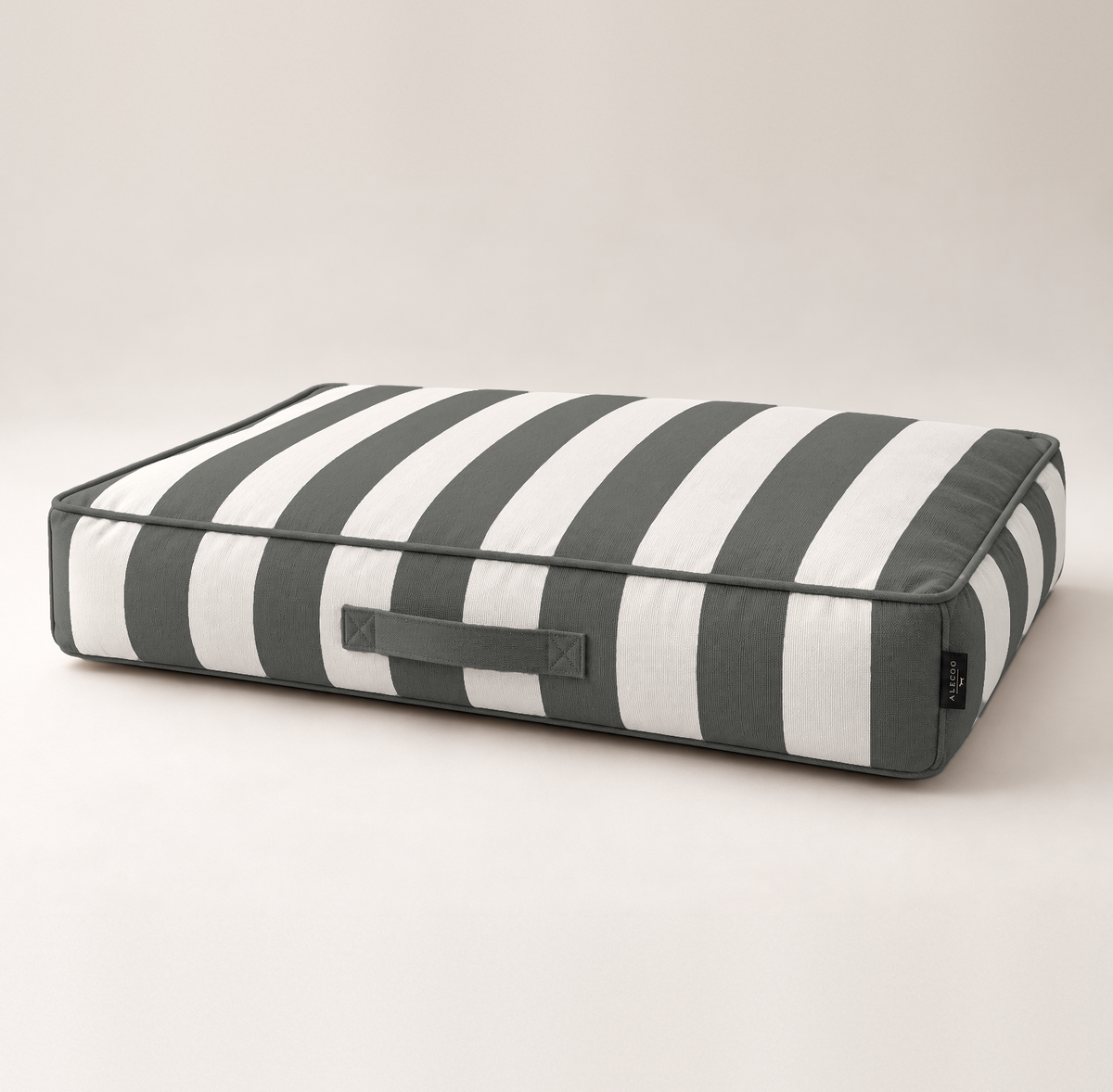 Dog mattress Stripes dark grey by ALECOO against a light studio background