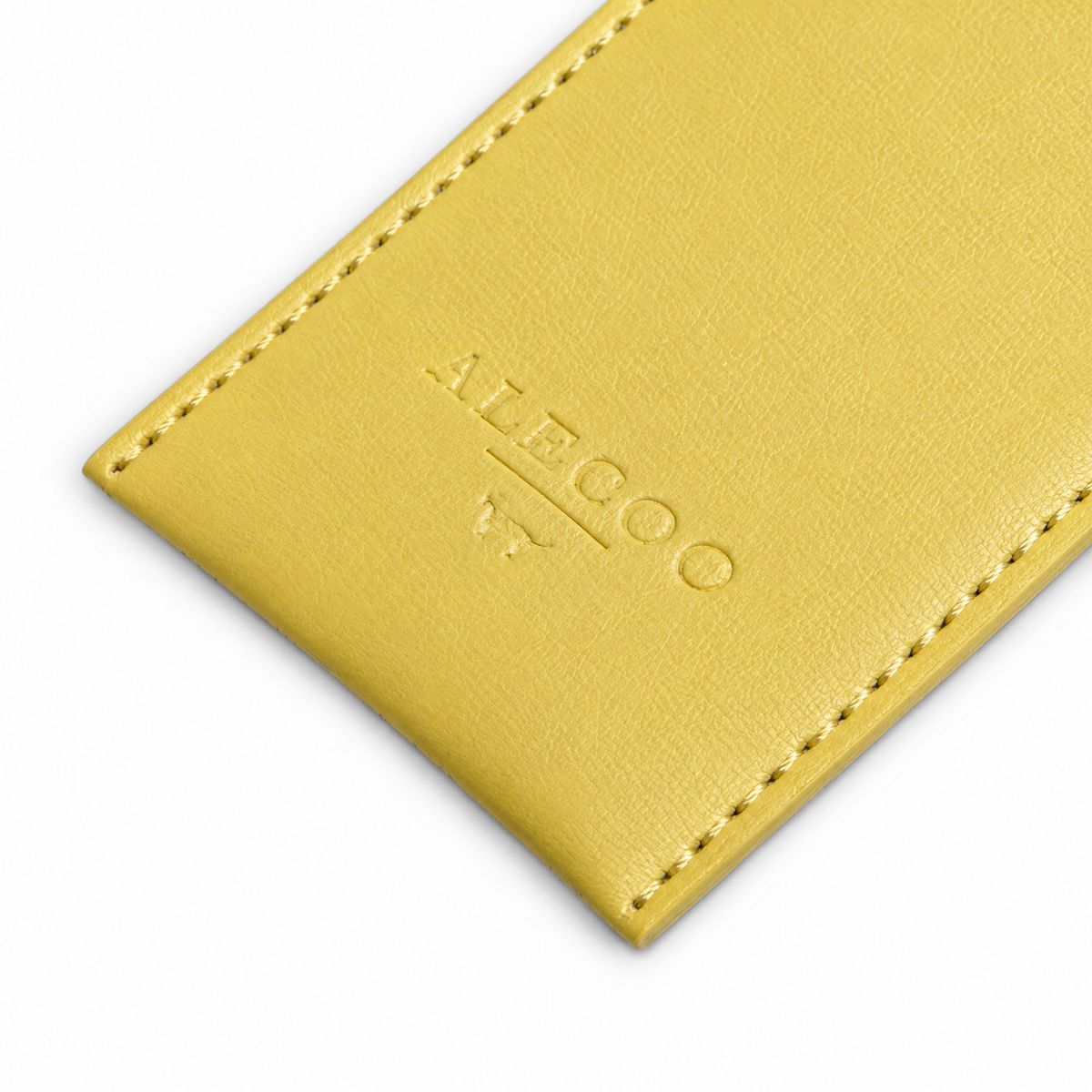 Kotbeutelspender Classy butter yellow, Nahaufnahme mit eingeprägtem ALECOO Logo