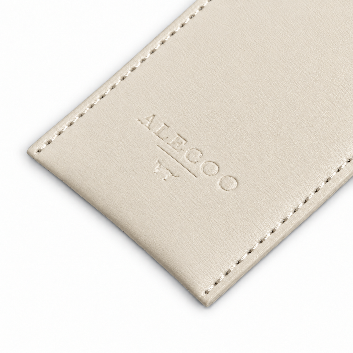 Kotbeutelspender Classy soft ivory, Nahaufnahme mit eingeprägtem ALECOO Logo