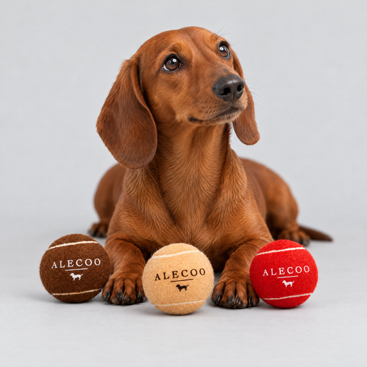 Hundespielball Set von ALECOO mit Dackel