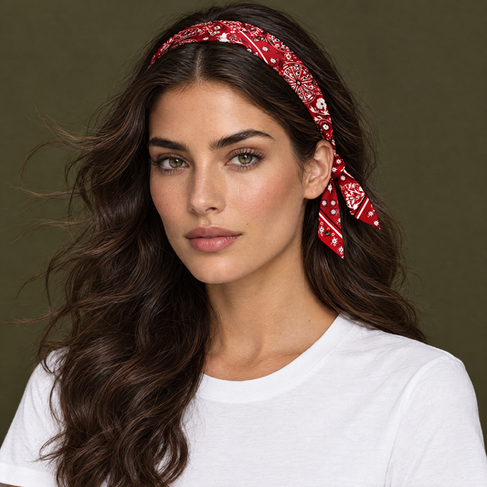 Twilly Paisley - red von ALECOO am Model getragen